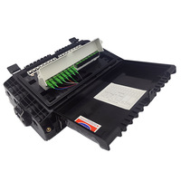Caja de Distribución de Fibra Óptica para Exteriores, Negra, 16 Núcleos, Caja Terminal FTTH, Montaje en Pared o Poste, Gabinete Divisor, IP65 Impermeable, SC/LC