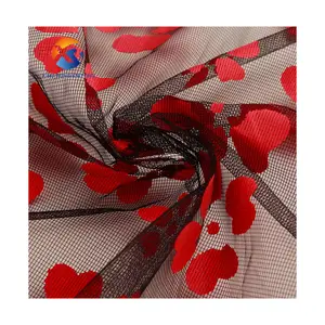 Fabrics Wholesale Love Flower Tulle Fabric Printing Beautiful Textured Wedding Dress Laces Fabrics For Women