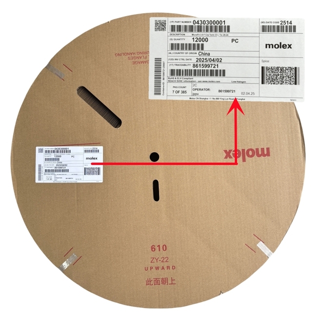 Original Cheap Terminal Molex Connector 430300001 430310001Tin Phosphor Bronze 20-24 AWG Reel Female Crimp