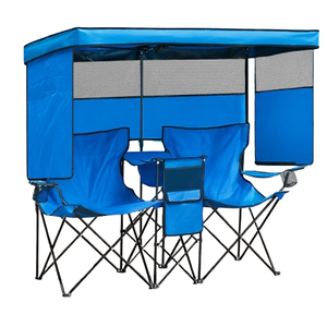 كرسي مع مظلة ومبرد ، مقعد مزدوج محمول ، تصميم قابل للطي للترفيه - Product Image 5