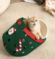 Pantoufle de Noël verte motif bonhomme de neige, style mode et mignon, pour arbre à chat, jeu interactif, soulage l'ennui, cadeau pour chat