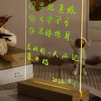 Tableau mémo acrylique lumineux au design moderne avec lumières LED, tableau d'écriture transparent réinscriptible, veilleuse pour cadeau