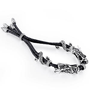 Pulsera de Acero Inoxidable con Diseño Geométrico Punk de Dragón <span class=keywords><strong>para</strong></span> <span class=keywords><strong>Hombre</strong></span>, Chapada en Oro de 18K, Estilo <span class=keywords><strong>Tatuaje</strong></span>, Joyería Moderna al por Mayor - Product Image 4