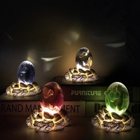 Statue en résine transparente en cristal Design Art déco Oeuf de dragon fait à la main Décoration de maison lumineuse Cadeau souvenir Résine Artisanat
