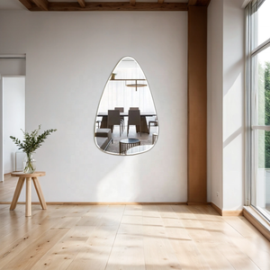 Wholesale Frameless Teardrop Wall <strong>Mirror</strong>, Irregular Asymmetrical <strong>Pebble</strong> <strong>Mirror</strong> for Home Hotel Decor Bulk Orders - Product Image 1