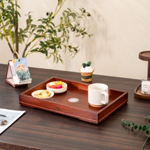 Plateau Organisateur de Table Multifonctionnel Stéréo Superposé en Bois Massif Honvidora Kambas, Écologique, Durable, avec Patch Métallique Émaillé de Luxe - Product Image 4