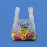 Groothandel op maat bedrukte logo HDPE transparante duurzame takeaway verpakkingsplastic tas fruit supermarkt boodschappentas vestentas