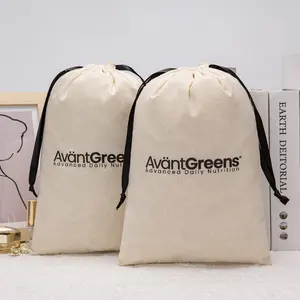 कस्टम लोगो पैकेजिंग मुद्रित उपहार कैनवास कॉटन डबल स्ट्रिंग हैंडबैग धूल ड्रॉस्ट्रिंग बैग