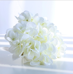 Seda artificial de flor de hortensia la cabeza con tallos de flores artificiales para la boda - Product Image 5