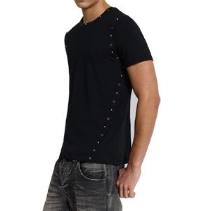 T-shirt en jersey de coton personnalisé avec logo OEM, coupe ajustée, manches courtes, pour homme, style streetwear, imprimé, unisexe, t-shirt ajusté pour homme - Product Image 2