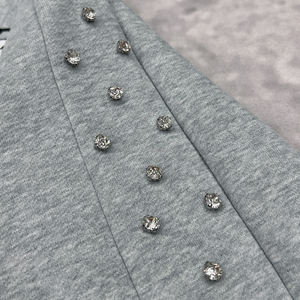 Unisex Streetwear Embroidery Bermuda <b>Shorts</b> Designer Custom <b>Baggy</b> Double Waisted Sweat <b>Shorts</b> Rhinestone Cotton <b>Shorts</b> for <b>Men</b> - Product Image 4