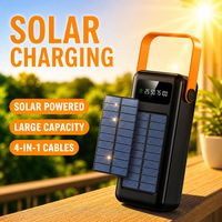 Batterie externe grande capacité avec énergie solaire, lumière LED et poignée de transport à quatre points, chargeur portable – Vente en gros directe usine