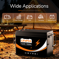 Batterie marine LiTime EU 12,8V 150Ah LiFePO4 1,92 kWh à décharge profonde avec BMS intelligent, 6000+ cycles, IP65, pour moteur de bateau, yacht, modèle U204