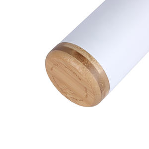 Nueva Botella de Agua de Acero Inoxidable 304 de Doble Pared y Aislamiento al Vacío de 600 ml con Tapa de Madera y Base de Madera - Product Image 6