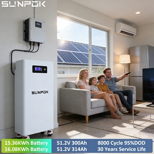 SUNPOK 48V 51.2V 300Ah Lithium Ion Solar <b>Battery</b> 15KWh Split Stackable Home Energy Storage CAN Communication - Product Image 4