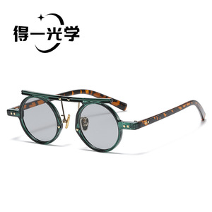 แว่นกันแดดกรอบกลม UV400 PC ป้องกันแสงแดดสำหรับผู้หญิง น้ำหนักเบา - Product Image 3