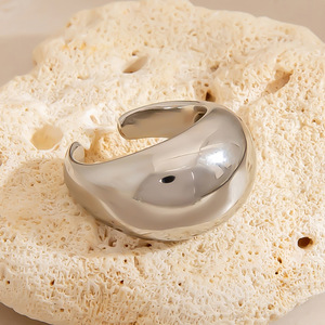 Titanium Steel <b>Ring</b> Geometric Irregular Shape <b>Plain</b> <b>Ring</b> Unisex Everyday Wear Index Finger Jewelry - Product Image 4