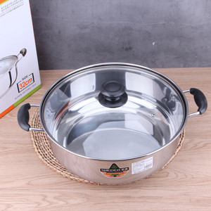 Marmite en acier inoxydable Sheder 32 cm avec couvercle, usage professionnel - Product Image 1