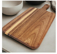 Grande planche à découper en bois durable, planche à découper en bois d'acacia de qualité supérieure avec poignée ergonomique pour une utilisation professionnelle en cuisine