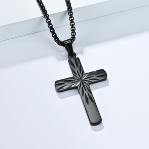 Cross-border yunnique style <b>titanium</b> steel cross necklace, niche fashion design, stainless steel non-fading jewelry - Product Image 4