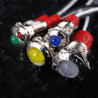 Voyants LED étanches en acier inox HBGQ16DG-D/Y/S, DC 24/220V, vert, 16mm, montage sur panneau
