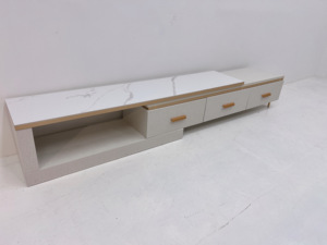 Liquidación de Stock: Mueble de <span class=keywords><strong>TV</strong></span> Extensible con Tablero de Piedra Sinterizada sin Pintura y Herrajes Premium para Sala de Estar/Hogar - Product Image 2