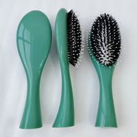 Brosse démêlante personnalisée avec logo, en poils de sanglier et doux, pour extensions, cheveux épais, perruques et cheveux mouillés pour femmes