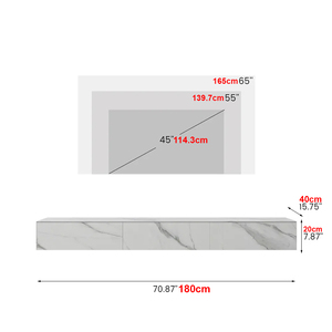 Offerta Speciale: Mobile TV Sospeso <span class=keywords><strong>Moderno</strong></span> e Lussuoso per <span class=keywords><strong>Soggiorno</strong></span>, Bianco, Adatto per TV da 45-49 Pollici, Ecologico e Durevole - Product Image 2