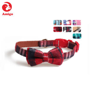 Amigo, venta al por mayor, personalizado, a cuadros, varios colores, pajarita de tweed, collar para perro pequeño, mediano y grande - Product Image 5