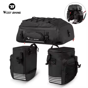 Bolsa Trasera para Bicicleta de Montaña y Carretera de Gran Capacidad de 48L, Bolsa de Alforjas para Bicicleta 3 en 1 Reflectante para Exteriores con Cubierta Impermeable - Product Image 3
