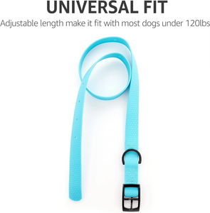 NiBao PVC-beschichtetes, strapazierfähiges Nylon-Gurtband Hundehalsband, wasserdicht, kaubeständig, verstellbare Haustierhalsbänder - Product Image 5