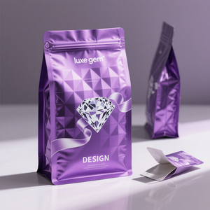 Túi giấy kraft cấp thực phẩm có thể khóa lại Logo tùy chỉnh in túi Mylar cho đồ ăn nhẹ cà phê & bao bì bánh - Product Image 1