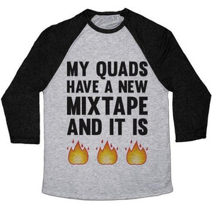 My Quads Have a New Mixtape and It Is Fire Unisex Tri-Blend <b>Baseball</b> <b>Tee</b> - Product Image 2