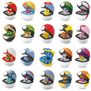 20 modèles de blocs de construction micro Pokeball de haute qualité, 427-602 pièces/ensemble, dans un emballage cadeau pour enfants et adultes, pour soulager le stress - Product Image 5