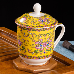8 tasses en céramique de bon augure décalcomanie de bouddhisme du <span class=keywords><strong>Tibet</strong></span> modelées d'après la collection de tasses élégantes antiques - Product Image 5