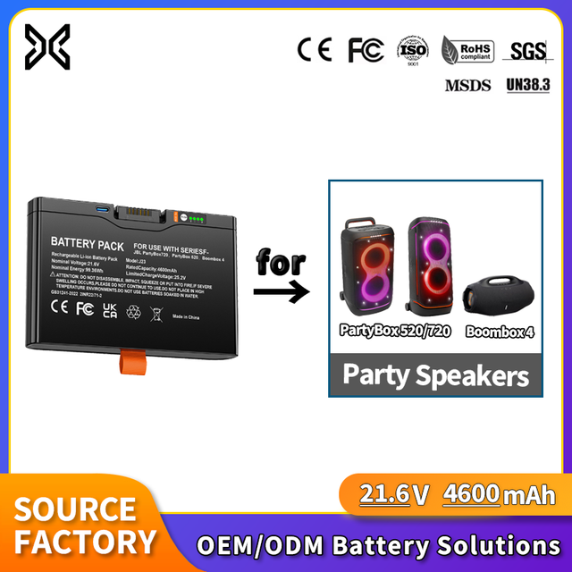 Rechargeable Li-ion Battery Pack for JBL PartyBox 520/720 Boombox 4 Smart LED Indicator Party Speaker Model FG2CELL21700