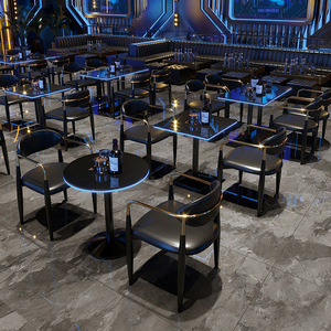 Conjunto de Mesa y Sillas para Restaurante Occidental, Muebles de Bar Comerciales de Madera Maciza, Estilo Retro para <span class=keywords><strong>Bistro</strong></span> y Club - Product Image 4