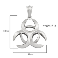 Mode Hip Hop Style Acier Inoxydable BioHazard Pendentif pour Hommes Resident Evil Pendentif Collier