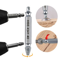 Kit d'accessoires pour outils électriques, extracteur de vis à double tête en titane HSS 4341 pour réparation de boulons cassés, 4/5/6 pièces