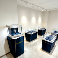 Vitrine d'exposition pour montres LED couleur personnalisable en acier inoxydable, design moderne de haute qualité, étagères réglables, conception recyclable, luxe