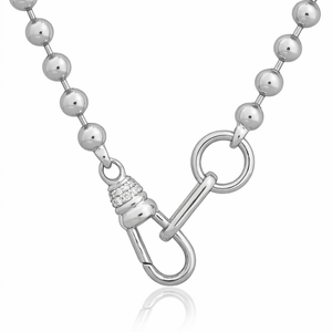 Collier à chaîne à billes en acier inoxydable personnalisé, connecteur, fermoir, porte-pendentif, étanche, hypoallergénique, <span class=keywords><strong>bijoux</strong></span> de <span class=keywords><strong>mode</strong></span> - Product Image 2
