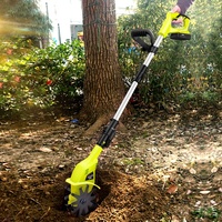 Micro-motoculteur à batterie lithium, pour désherber et ameublir la terre, petit appareil domestique à double usage, machine à labourer, houe électrique, outil de jardinage, jaune