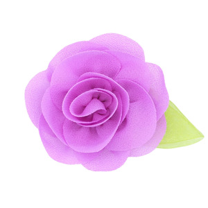 Fabriqué en usine broche fleur vêtements accessoires haute qualité multicolore Stock tissé en mousseline de soie fleurs coupées tissus pour robe - Product Image 5