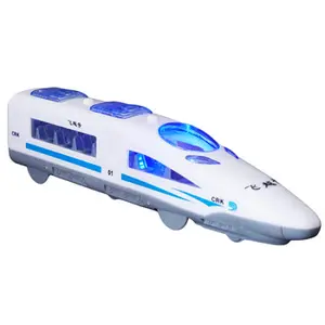 Locomotora de inercia eléctrica modelo de coche de Metro personalizable con luz y sonido, tren ferroviario de alta velocidad, juguetes para niños