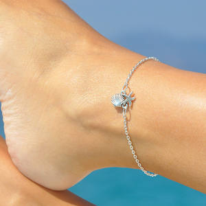 फैशन देवियों आभूषण गर्मियों महासागर मानता रे खोल झींगा लहर स्टारफिश मछली हुक लंगर सागर कछुए आकर्षण लटकन पायल - Product Image 5