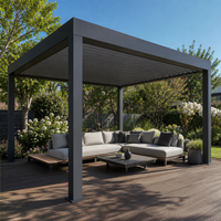 Pergola extérieure de luxe Jiake, écologique, imperméable, avec toit à lames motorisées en aluminium pour patio de jardin, certifiée CE SGS