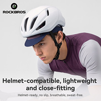 Casquette de cyclisme ROCKBROS légère et réglable pour l'extérieur, respirante, anti-transpiration avec aérations en maille, visière pliable, nylon/spandex