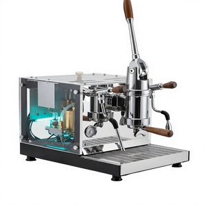 Mini machine à expresso à levier de style italien rétro (chaudière 2,5L+0,3L) avec écran LCD, contrôle de la vapeur PID et distribution continue de tasses - Product Image 2