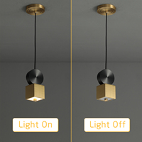 Lampe suspendue LED carrée minimaliste moderne en laiton massif de style américain pour salon et îlot de cuisine – Vente en gros OEM