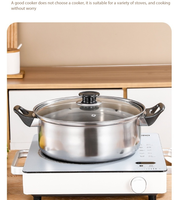 Ensemble de casseroles en acier inoxydable : Ensemble de 6 pièces pour la maison (casserole, casserole à lait, poêle, bouilloire) Cadeau de cuisine